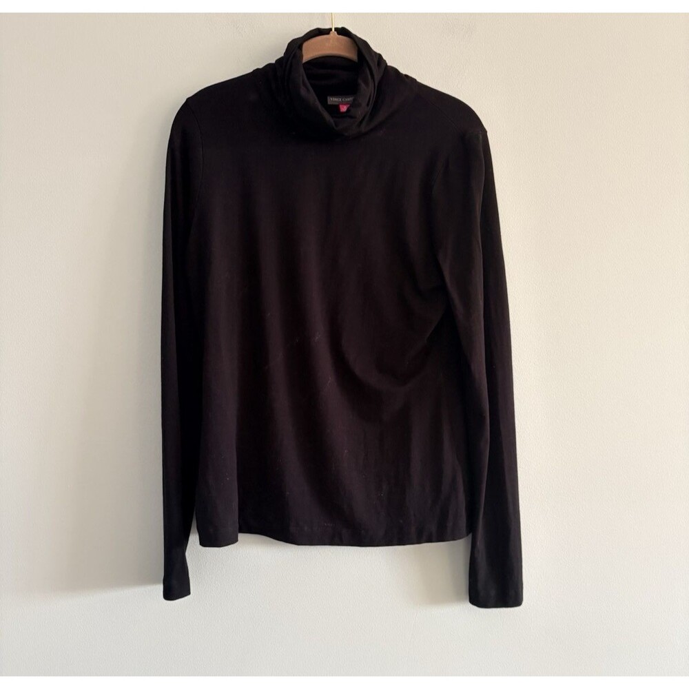 Vince Camuto Turtleneck Top Black Long Sleeve Women’s Size Medium